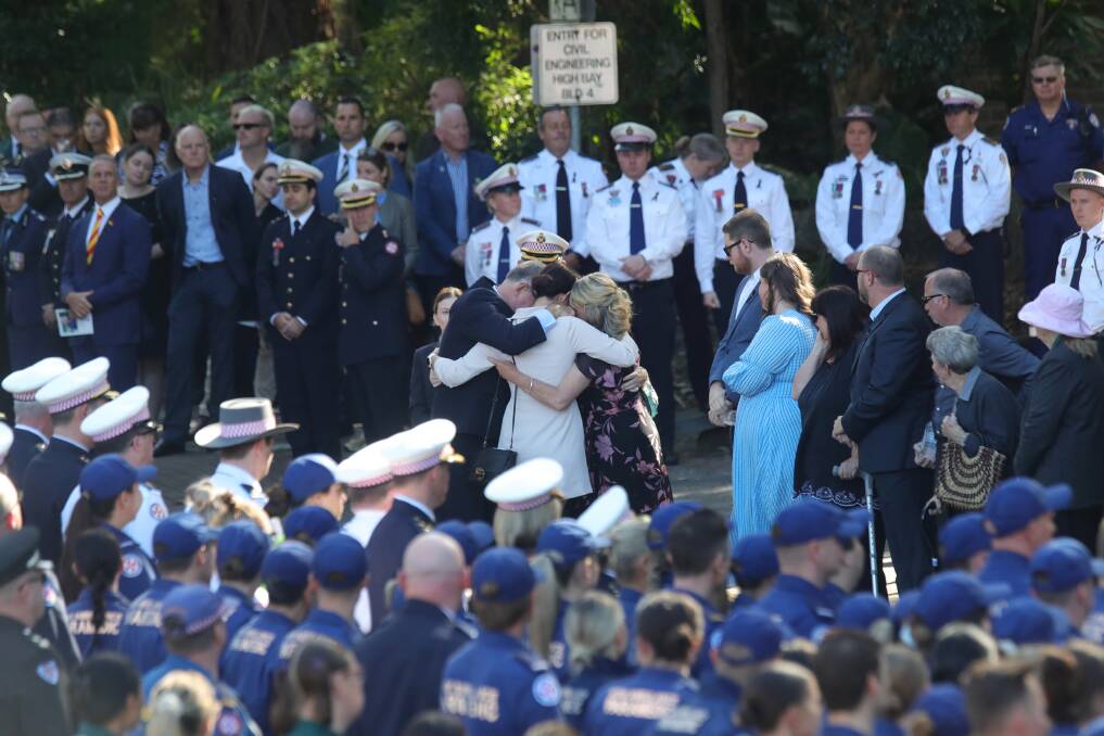 May 2: Slain NSW paramedic Steven Tougher was remembered during a celebration of his life by family, friends, dignitaries and his paramedic colleagues at the University of Wollongong.