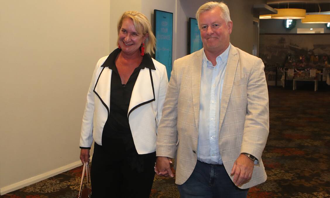 The newest Heathcote MP, Maryanne Stuart and her husband Russell, head into Labor's election night celebration. Picture by Sylvia Liber