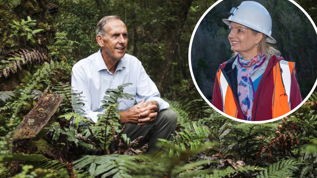 Former senator Bob Brown with Environment Minister Sussan Ley (inset, pic: Simon Sturzaker.).