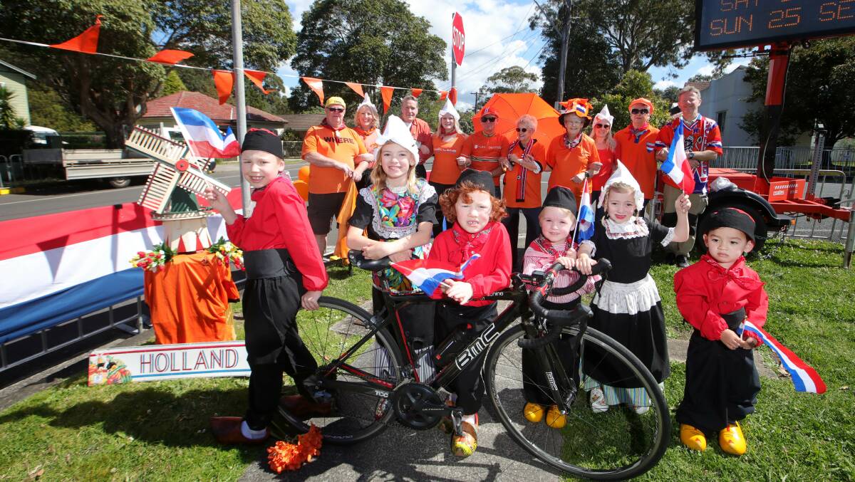 Dutch supporters include the younger generation, such as (front from left) Tripp Hamilton, Iris Fong, Scout Hamilton, Angus McLuckie, Eve Fong and Louis Dekker are among the crowd. Picture by Sylvia Liber.