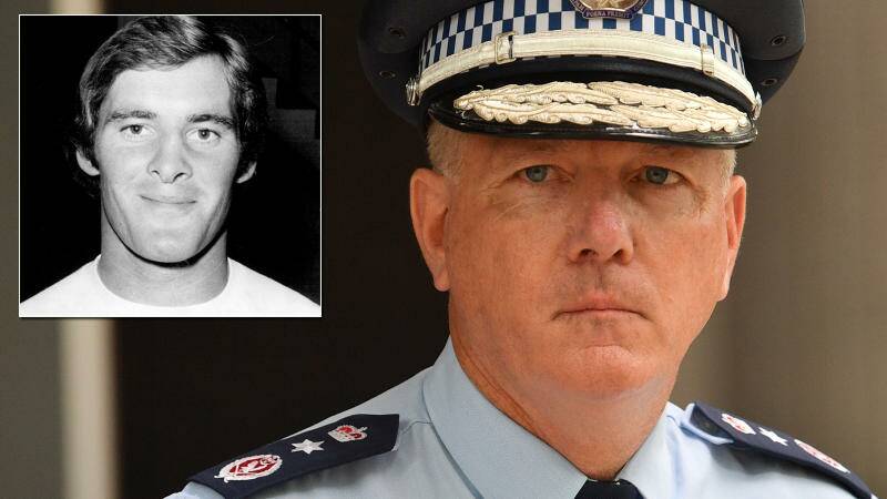 NSW Police Commissioner Mick Fuller with Chris Dawson (inset).