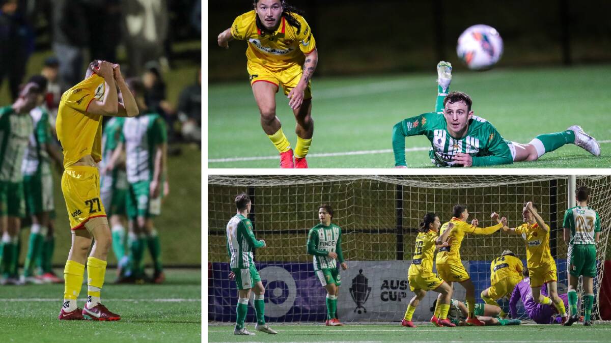 Wollongong United played Green Gully at Ian McLennan Park in round 32 of the 2022 Australia Cup. Photos: Adam McLean