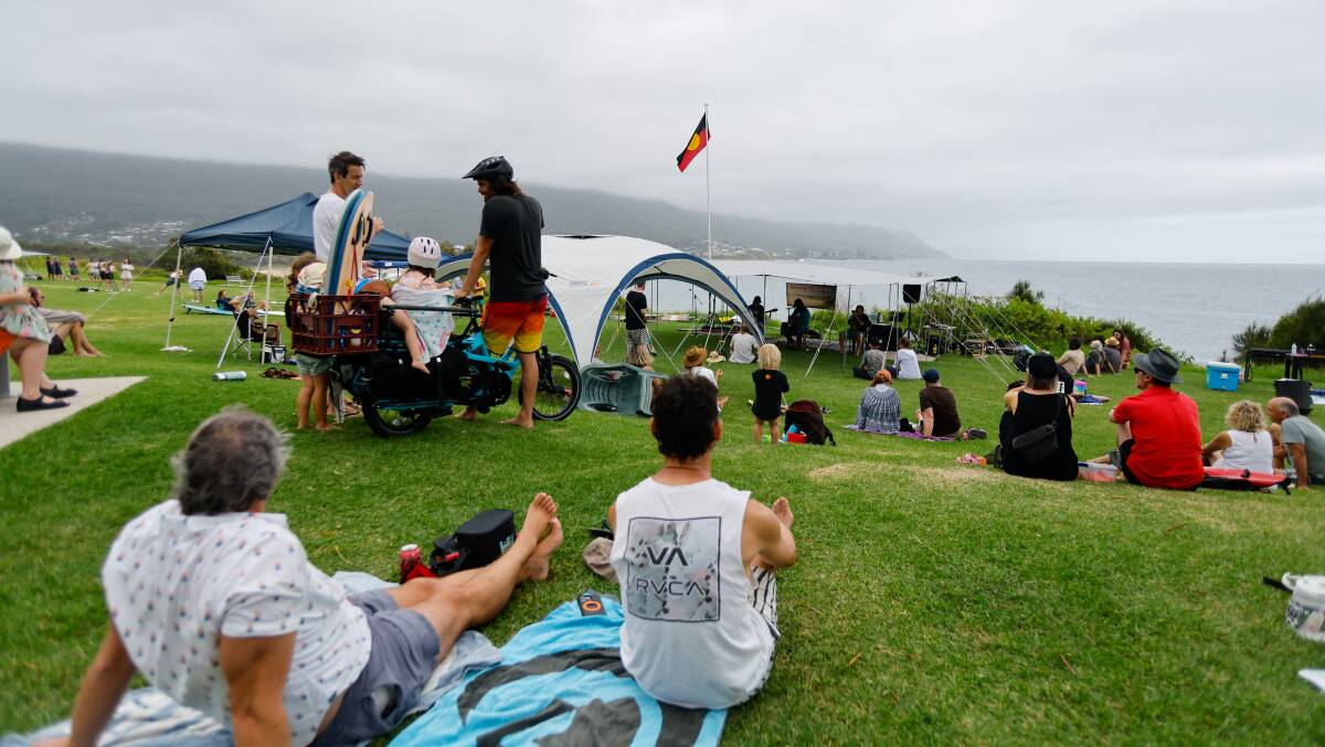 The scene at Paul Jones Reserve, Sandon Point. during the Survival Day event. Picture by Anna Warr