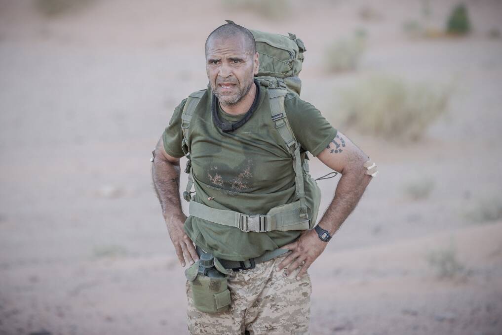 Anthony Mundine in the Middle east as part of the latest series of SAS Australia. Picture supplied