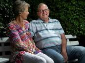 NO SILVER LININGS: Hunter golfing legend Jack Newton was diagnosed with dementia in 2019. His loving wife Jackie, pictured here with Jack in their Merewether home, said her husband's condition has gradually deteriorated over the past year. Picture: Marina Neil