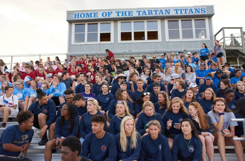 Tartan High School students gather at a Relay for Life fundraiser: The community is 'bombarded with' cancer - at least 21 students have been diagnosed in 15 years. Photo: David Bowman
