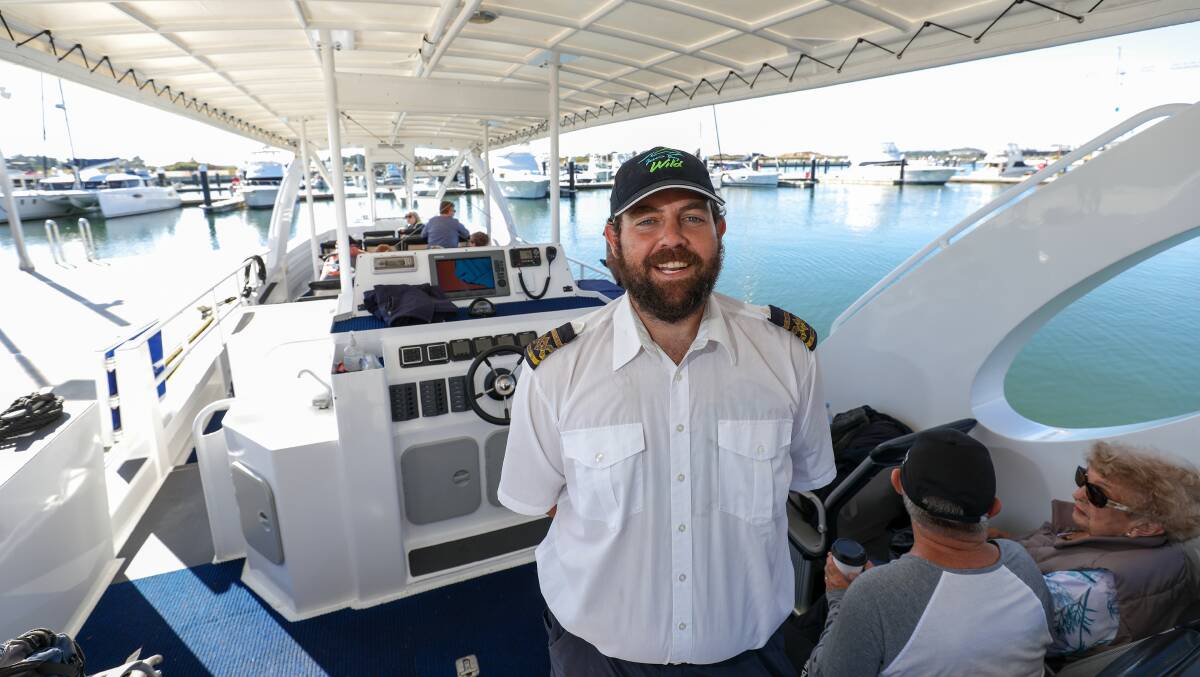 LET'S GO: Co-master Anthony Zaccagnini at Shellharbour Marina for the maiden voyage of the Adventure, a 15m rigid inflatable boat owned by new tourism venture Shellharbour Wild. Photo: Adam McLean