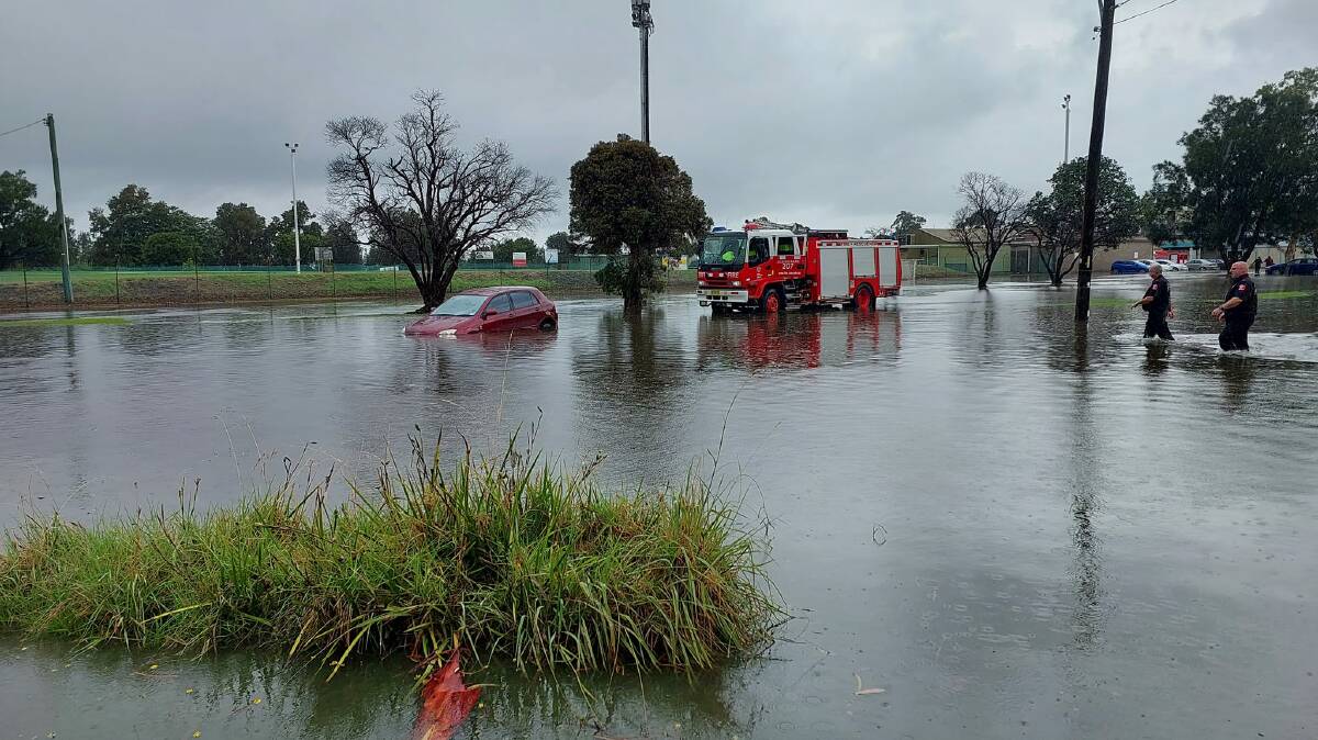Stranded. Emergency services pictured on the scene. Picture by Bec Renee via Facebook