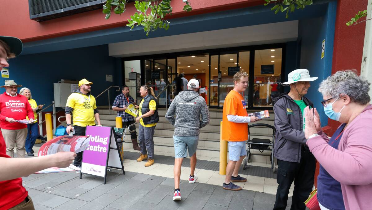 ACTION STATIONS: The pre-poll voting centre on Wollongong's Burelli St earlier this week. Photo: Adam McLean