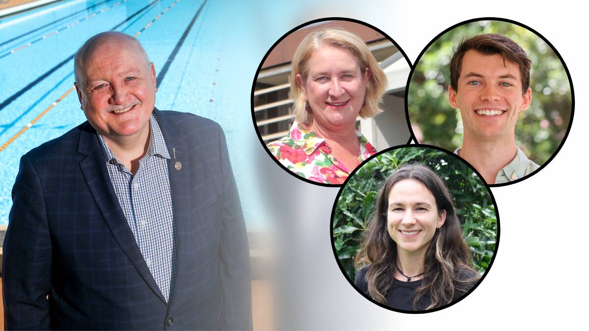 Incumbent Heathcote MP Lee Evans (main pic) with Labor's Maryanne Stuart, The Greens' Cooper Raich and the animal Justice Party's Arielle Perkett.