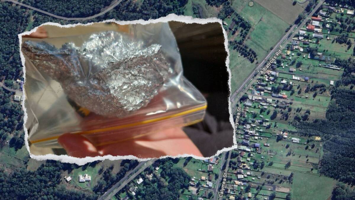 The foil wrapper containing methamphetamines, found inside a Nowra unit by a young family in emergency accommodation. Picture supplied.