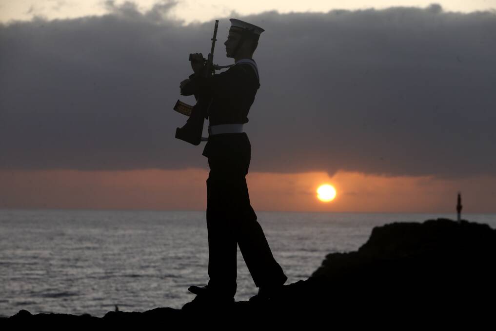 April 25. Kiama Anzac Day Dawn Service held at Blowhole Point with SMN Liam Moores from HMAS Albatross.