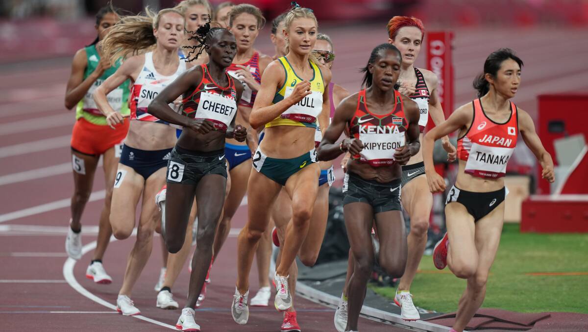 Well-positioned: Jessica Hull is looking to replicate her semi-final performance when she races for gold in the final of the women's 1500m event at the Tokyo Olympics on Friday night. Picture: Joe Giddens/AAP