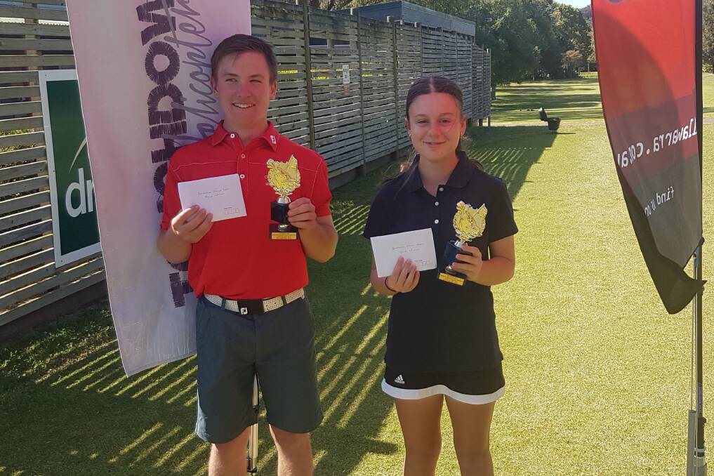 Champions: Jamberoo Junior Open winners Bradley Wills (left) and Selena Bosevski. Picture: Supplied.