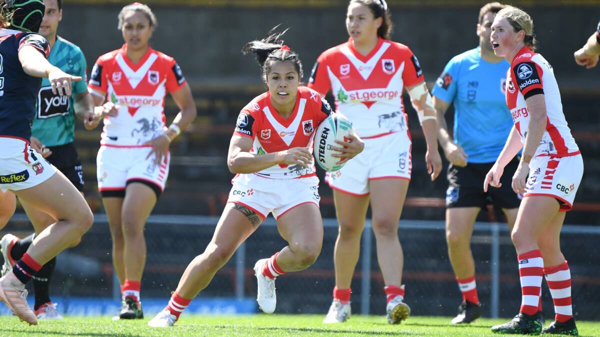 Attacking threat: St George Illawarra centre Tiana Penitani. Picture: NRL Imagery/Grant Trouville.