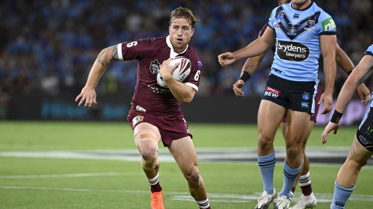 Attacking threat: Cameron Munster pulled the strings for Queensland on Wednesday night. Picture: Grant Trouville/NRL Imagery.