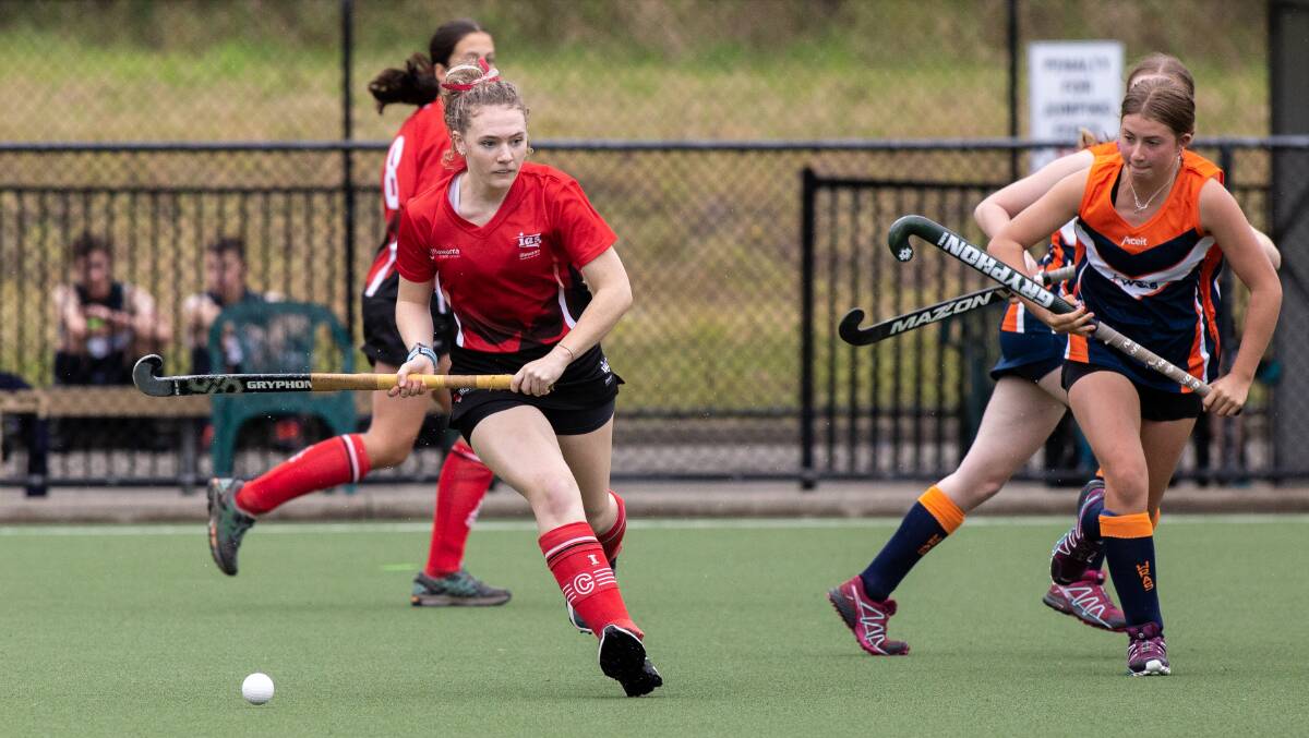 On the attack: Illawarra Academy of Sport hockey captain Charli Corbin has focused on making the most of her experience with the organisation. Picture: Kevin Bull