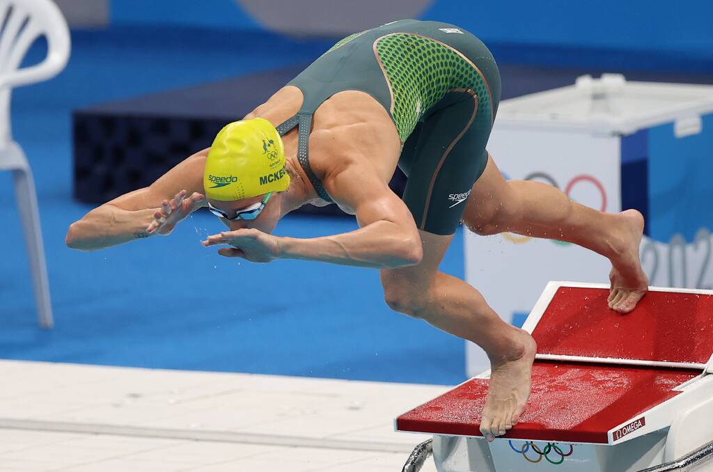Racing for gold: Emma McKeon enjoyed a record-breaking Tokyo Olympic Games. Picture: Al Bello/Getty Images