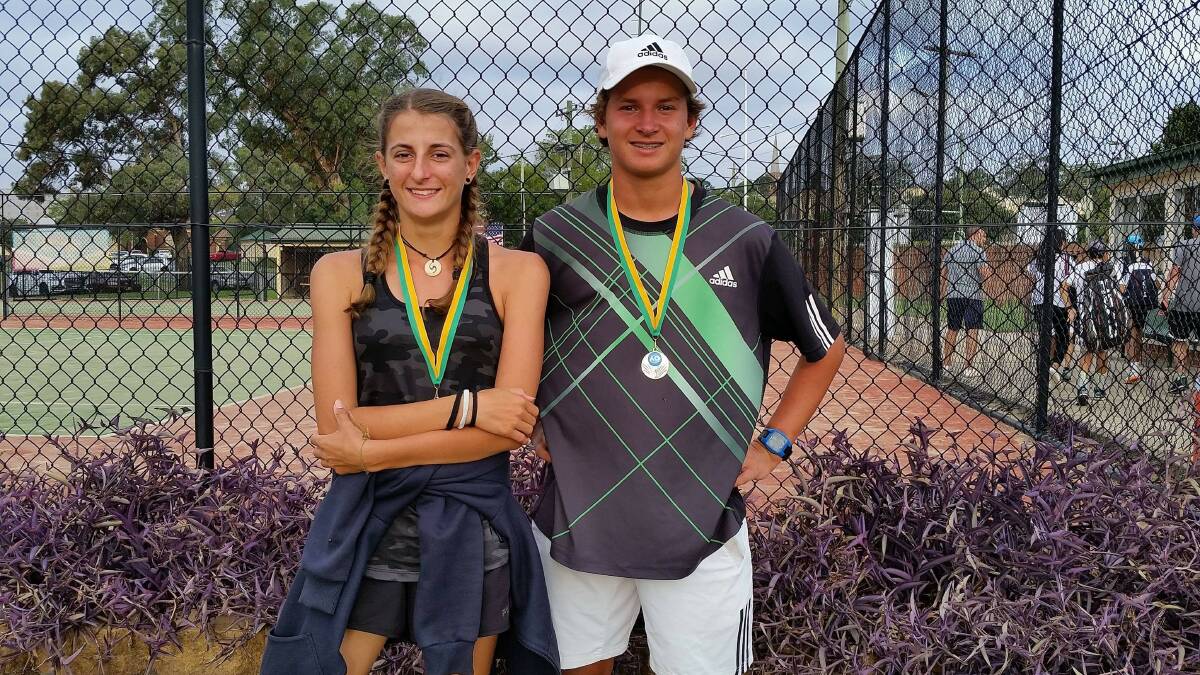 Future leaders: Windang pair Alyssa Norris and Harrison Webb attended the Tennis NSW Future Leaders Program. Picture: Kaye Norris.