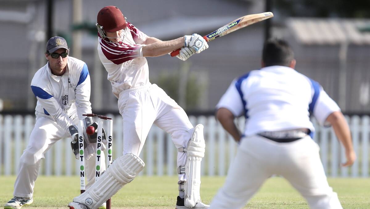 Key wicket: University's Vijay Karthik bowls Toby Dodds during Saturday's grand final. Picture: Adam McLean
