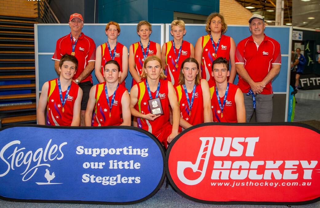 State champions: The Illawarra Under 15 boys indoor hockey team. Picture: Click InFocus.