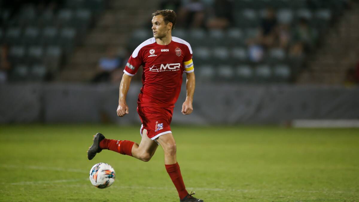 Formulating a plan: Wollongong Wolves captain Guy Knight is determined to lead his side to the NSW Men's NPL championship this season. Picture: Anna Warr