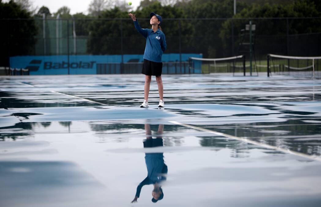 Court of dreams: Sienna Lokker will act as a ballkid at the Australian Open. Picture: Adam McLean.