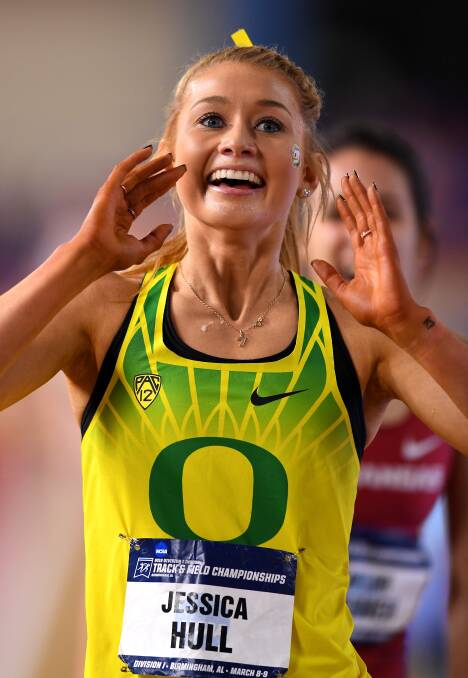 Collegiate champion: Hull had a successful career at the University of Oregon. Picture: Steve Nowland/NCAA Photos via Getty Images.