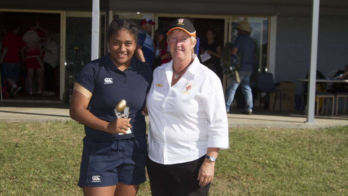 Future talent: Viena Tinao received under 17 girls best forward at the Country Championships. Illawarra's Checoby Murray claimed the under 15 girls best forward award. Picture: Josh Brightman. 