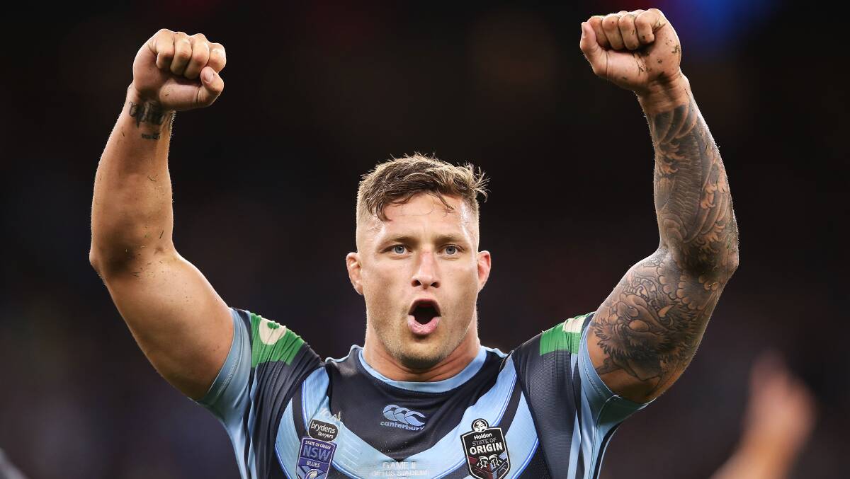 Back in Blue: Dragons star Tariq Sims has earned selection in the NSW State of Origin team. Picture: Mark Kolbe/Getty Images