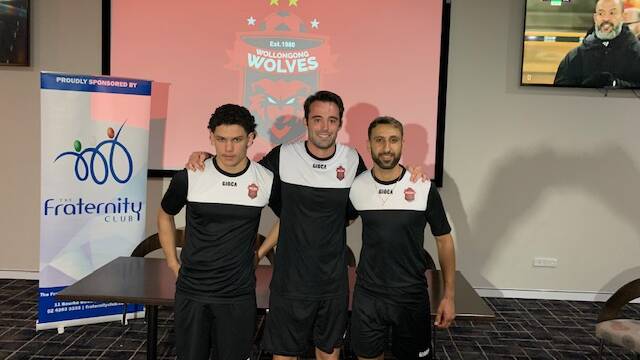 New recruits: Wollongong signings (from left) Bilal Belkadi, Aidan Munford and Van Elia. Picture: Luke Wilkshire.