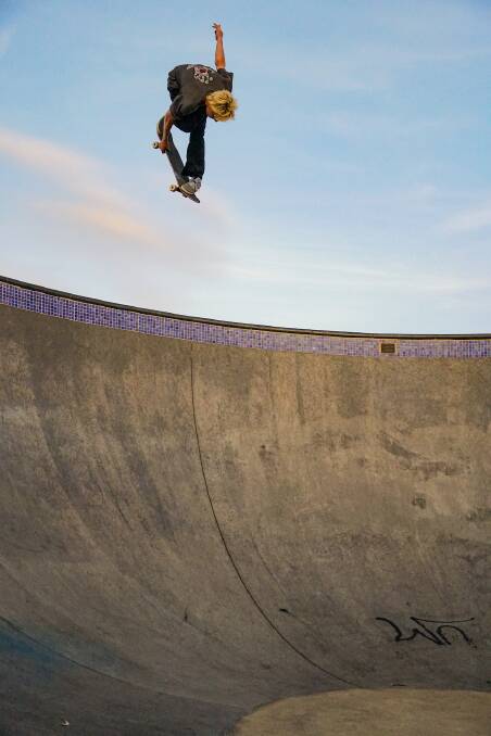 Hang time: Teenage skateboarder Kieran Woolley. Picture: Supplied.