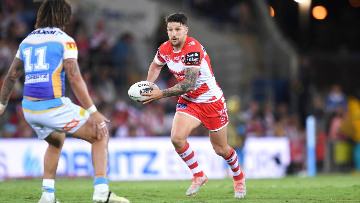 Winning finish: Gareth Widdop closed out his Dragons career with a victory on Saturday night. Picture: NRL Imagery/Scott Davis.