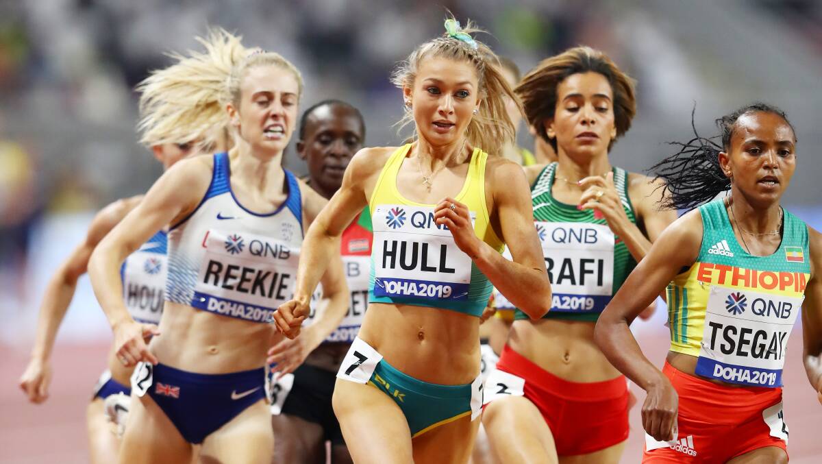 In stride: Jessica Hull. Picture: Getty Images