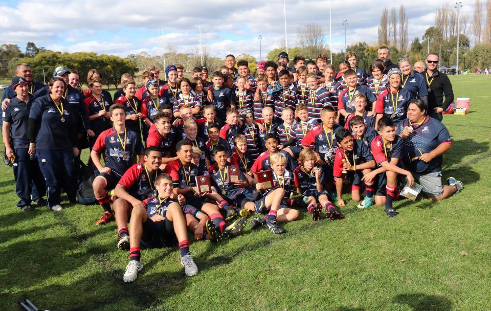 Successful weekend: The Illawarra under 12s, 13s and 14s after their Country Championships victories last weekend. Picture: Anthony Keyes.