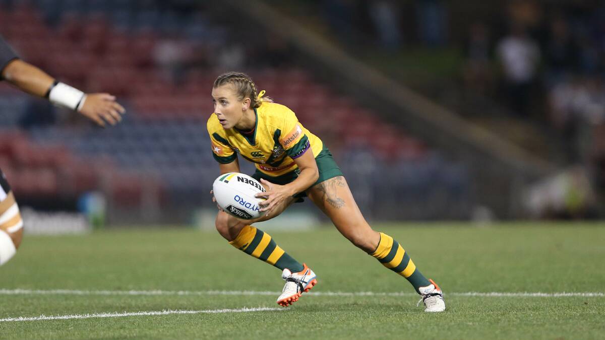 Back in national colours: Sam Bremner is determined to prove her fitness in time for Australia's clash with New Zealand in a fortnight. Picture: NRL Imagery.