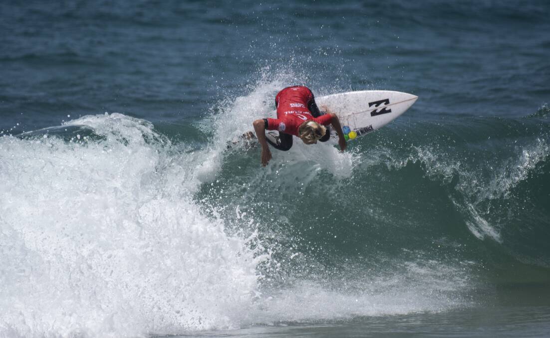 Emerging talent: Lennix Smith conquered the Woonona waves at the Gromsearch finals in January. Picture: Ethan Smith / Surfing NSW.
