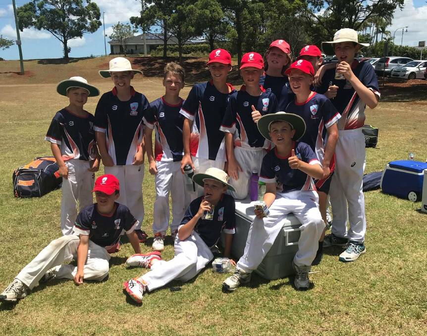 All smiles: The Cricket Illawarra under 12 Lismore Carnival side.