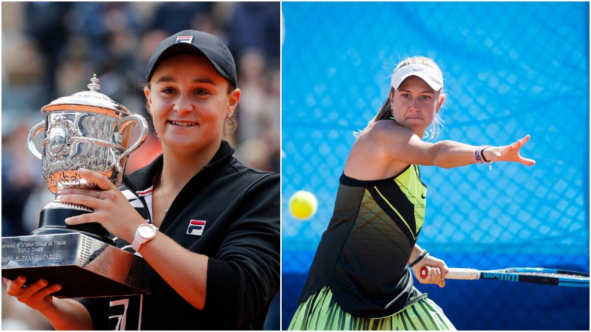 Similar qualities: Alicia Molik has tipped Shellharbour's Ellen Perez to follow in Ashleigh Barty's footsteps. Pictures: AP and Dion Georgopoulos.