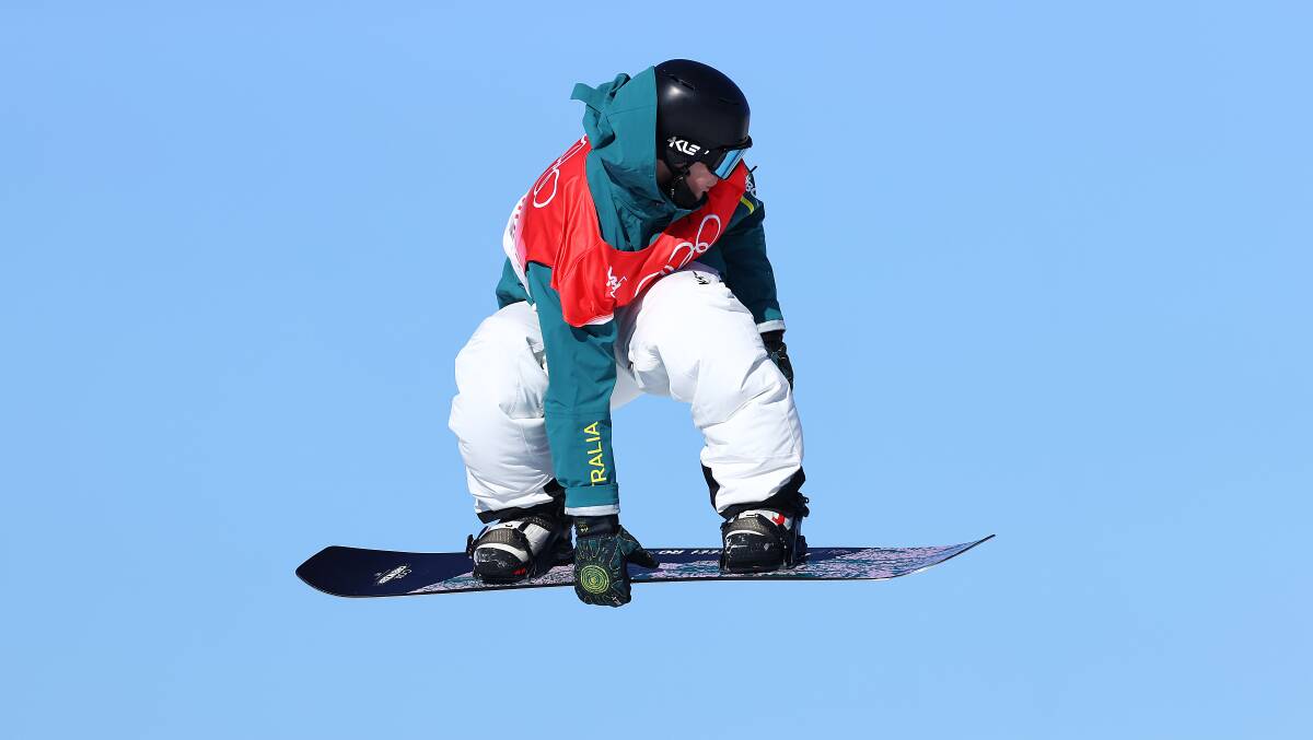 Taking flight: Matty Cox flies through the air at Genting Snow Park. Picture: Cameron Spencer/Getty Images
