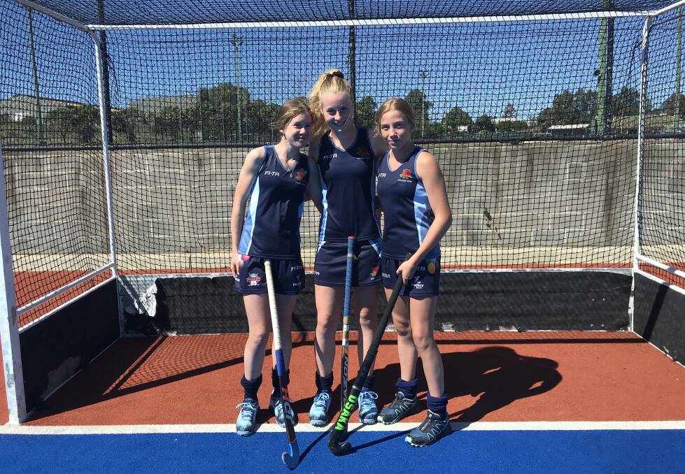 NSW representatives: Illawarra juniors (from left) Lucy Nash, Madison Agnew and Lilly Twigg. Picture: Amanda Nash.