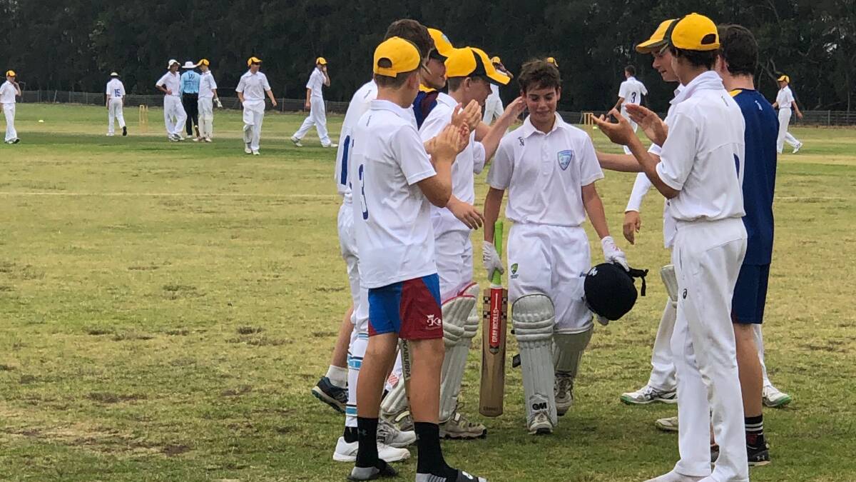 Milestone: Nicolas Nicastri socred a century for the Illawarra Highlanders Under 14s in Sunday's Youth Championships clash. Picture: Cricket Illawarra.