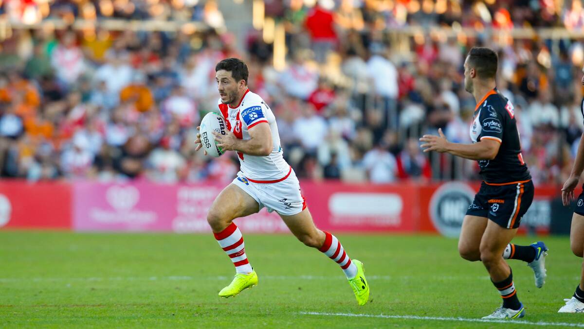 In clear air: Ben Hunt will lead the Dragons throughout a week-long training camp. Picture: Anna Warr.