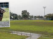Fun in the mud: Illawarra Rugby League officials are confident Thomas Gibson Park will make a full recovery after resembling a mud pit during Saturday's clash between Thirroul and Collegians (inset). Pictures: Anna Warr