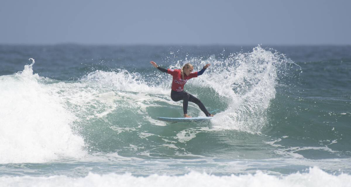 National contender: Emerging surfer Charli Hurst. Picture: Surfing NSW. 