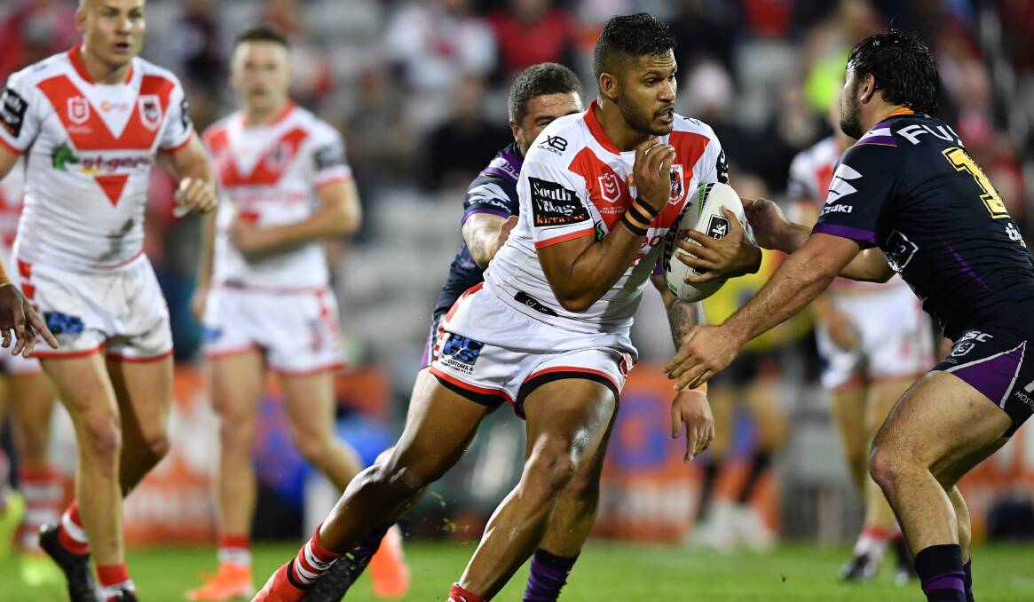 Determined: Jonus Pearson is eager to secure a starting position for the Dragons. Picture: NRL Photos.