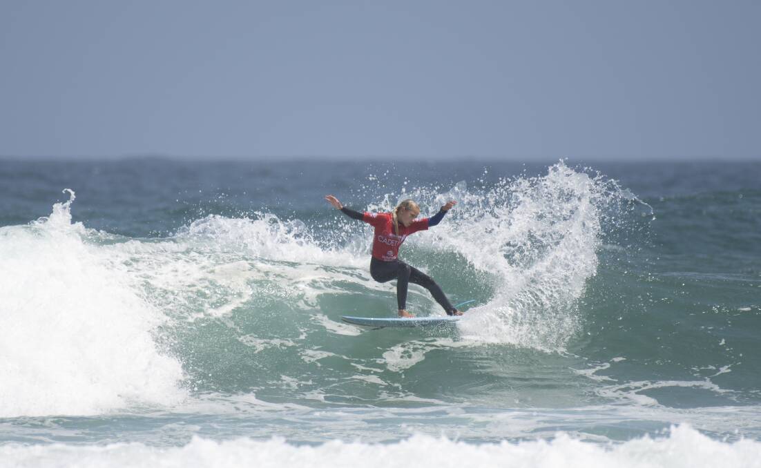 Riding high: Charli Hurst. Picture: Surfing NSW/Ethan Smith