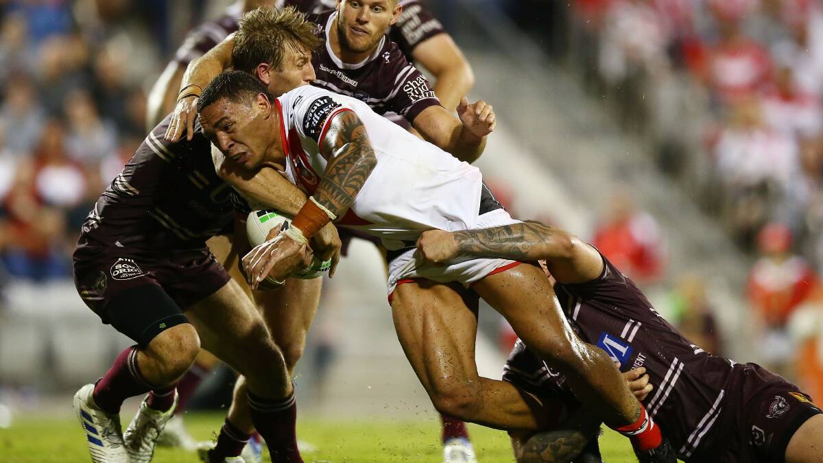 Wrestling tactics: Tyson Frizell has supported the referees despite concerns teams are intentionally slowing down the play the ball. Picture: NRL Photos/Mark Nolan. 