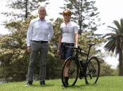 Guided tour: Road World Championships race director Scott Sunderland with local rider Josie Talbot during this week's visit to Wollongong to assess the course for the September event. Picture: Adam McLean