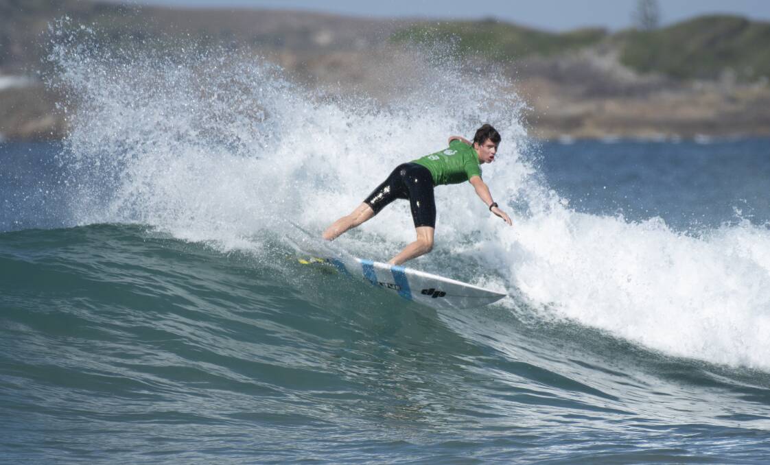 Riding waves: Fin McLaren. Picture: Ethan Smith/Surfing NSW.
